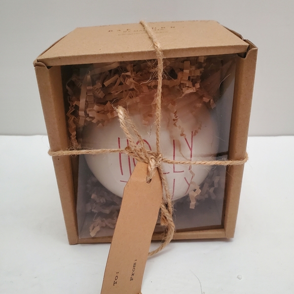 Rae Dunn Ceramic Christmas Ornaments HOLLY JOLLY, TIS THE SEASON, JINGLE BELLS - Picture 4 of 5